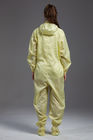 Food Processing Garment Resuable straight open zipper hooded coverall with socks yellow durable in food Workshop
