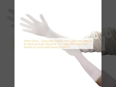 قفازات النتريل - قابلة للإستخدام مرة واحدة، خالية من المسحوق، خالية من اللاتكس، الطبية والصناعية، الأزرق / الوردي، الأحجام XS-L، المعتمدة من قبل إدارة الغذاء والعقاقير، حماية حاجز مرنة ومريحة