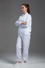 Professional Esd Anti Static Coverall With Zipper Lapel Jacket And Pants white color Moisture wicking