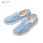 Food factory cleanroom stripe canvas PVC sole shoe breathable esd antistatic shoes