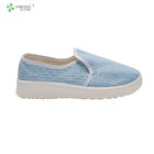 Pharmaceutical factory cleanroom stripe canvas PVC outsole shoe breathable esd antistatic working shoes
