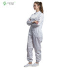 Anti Static ESD resuable workwear white color whit pen pocket conductive fiber  for cleanroom