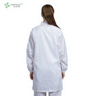 ESD antistatic dust-free white color labcoat gown with conductive fiber used in cleanroom or workshop