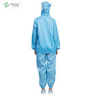 ESD antistatic Reusable Blue cleanroom suit jacket and pants workwear uniform suitable for electronic industry